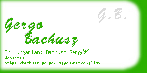 gergo bachusz business card